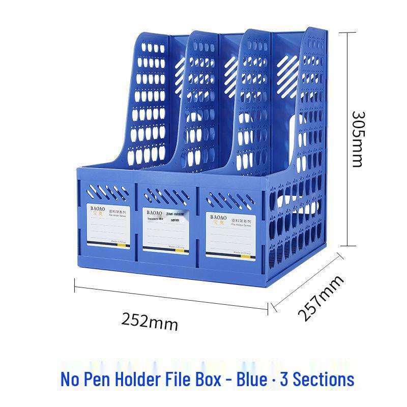 Four-Tier A4 Document Organizer with Pen Holder - Desktop File Holder Tray and Storage Rack
