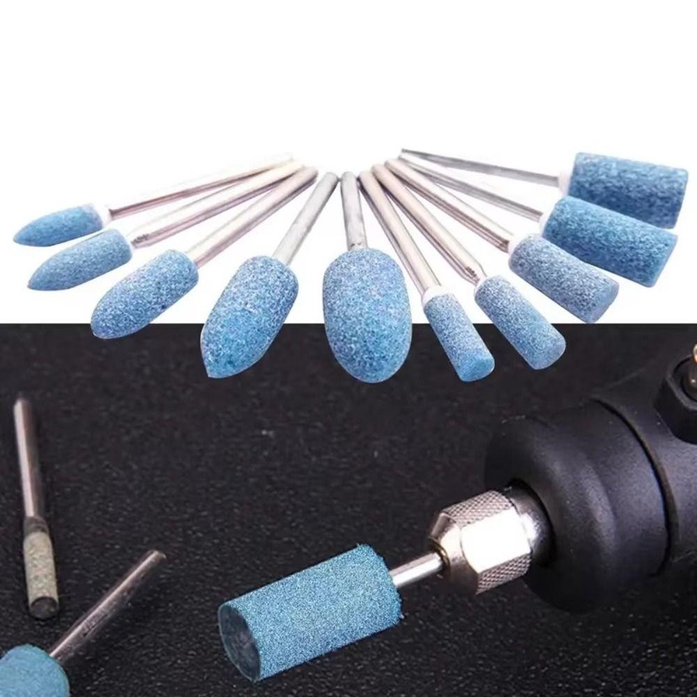 10Pcs Wheel Head Electric Grinding Stone Wheel Blue Mini Drill Rotary Tools Durable Polishing Head