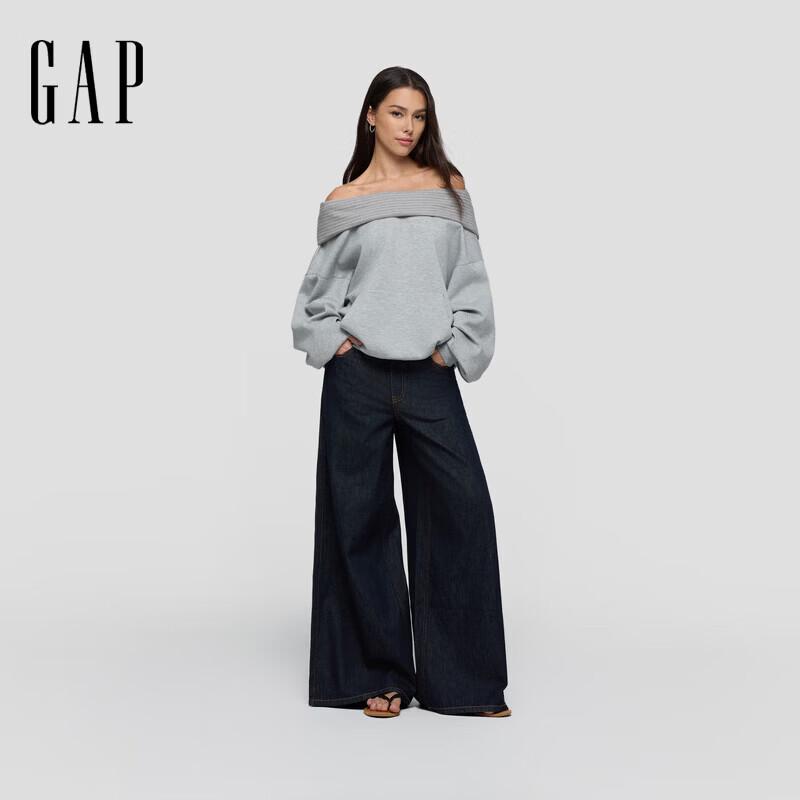 Gap Women's SCUBA Two-Way Draped Collar Pullover Sweatshirt