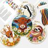 Embroidery Starter Kit for Beginners Cross Stitch Set with Floral Animal Landscape Patterns Pre-Printed Fabric Threads Needles Instructions DIY Craft