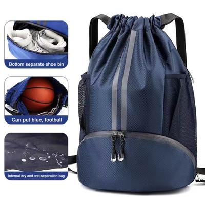 Sporttasche mit Kordelzug, Fußball-Basketball-Organizer mit separatem Schuhfach, großes Fassungsvermögen, wasserdichtes Design, Rucksack mit Kordelzug