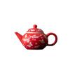 Red Xishi Ceramic Tea Pot - Elegant Chinese Style for Women, Single-Serve, Colored Glaze Design