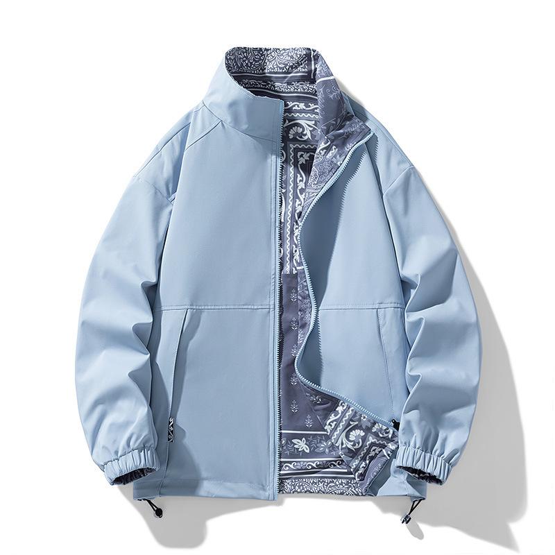 Men's Jacket Double-sided Men's Jacket Youth Casual Trend Loose Men's Stand-up Collar Coat