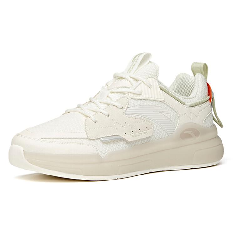 New Anta Life Collection Slip-Resistant Cushioning Wear-Resistant Low-Top Skateboard Shoes White Orange Green 912118050-1