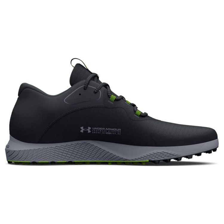 Under Armour Charged Draw 2 Spikeless Golf Black Steel Men Sneakers 3026399-001