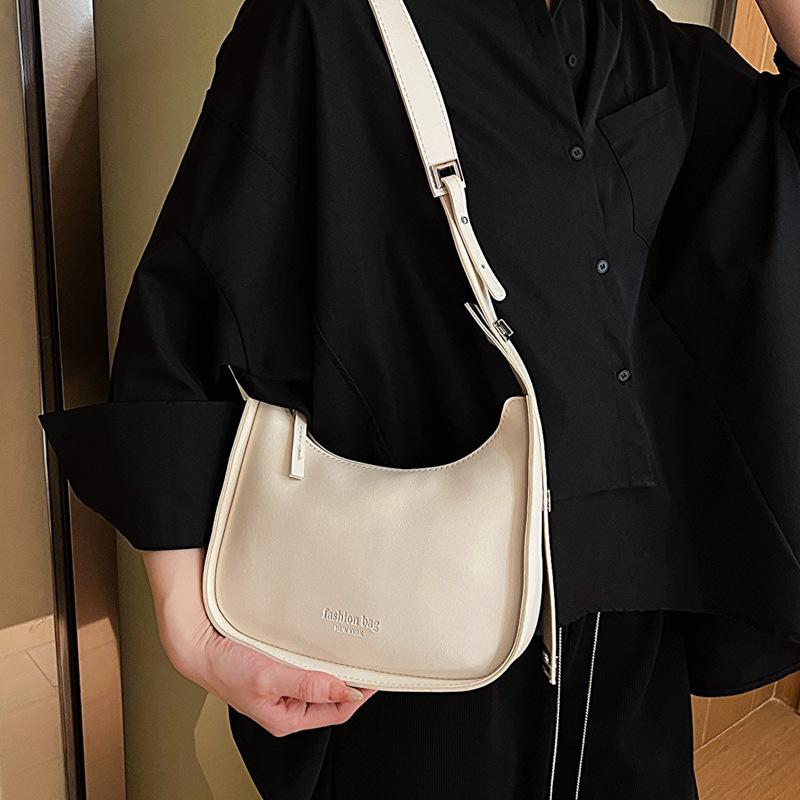 French Style Minimalist Faux Leather Shoulder Bag for Women Small Quilted Crossbody Bag KTB