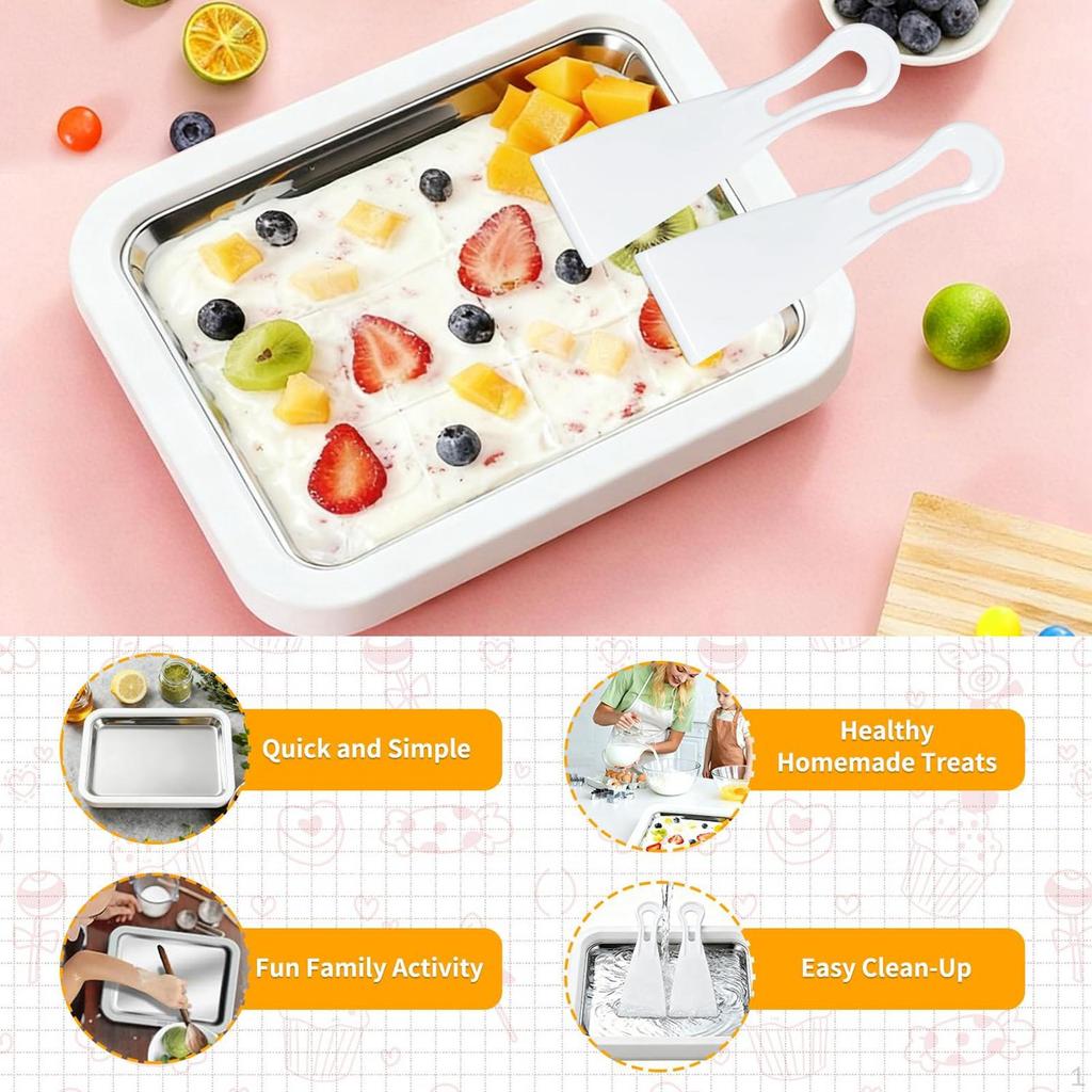 1 Piece Frozen Yogurt Maker Pan Stainless Steel Ice Cream Multifunctional Use Suitable