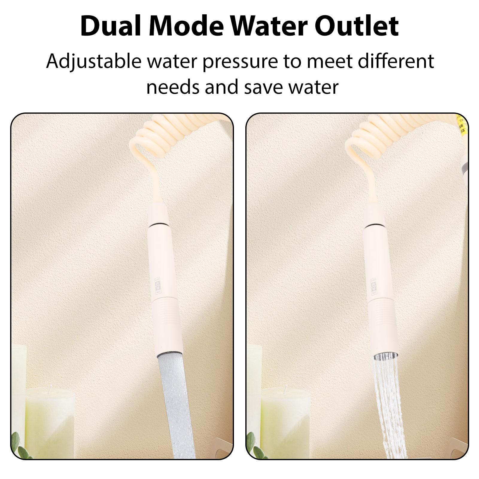 

Handheld Bidet Sprayer Kit with Dual Control Valve Multi Function Copper Toilet Faucet Wall Mount бежевый