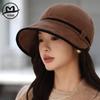Autumn and Winter New Women's Hats Soft Imitation Mink Velvet Wide Brim Equestrian Hat Show Small Face Fashion Basin Hat Cap
