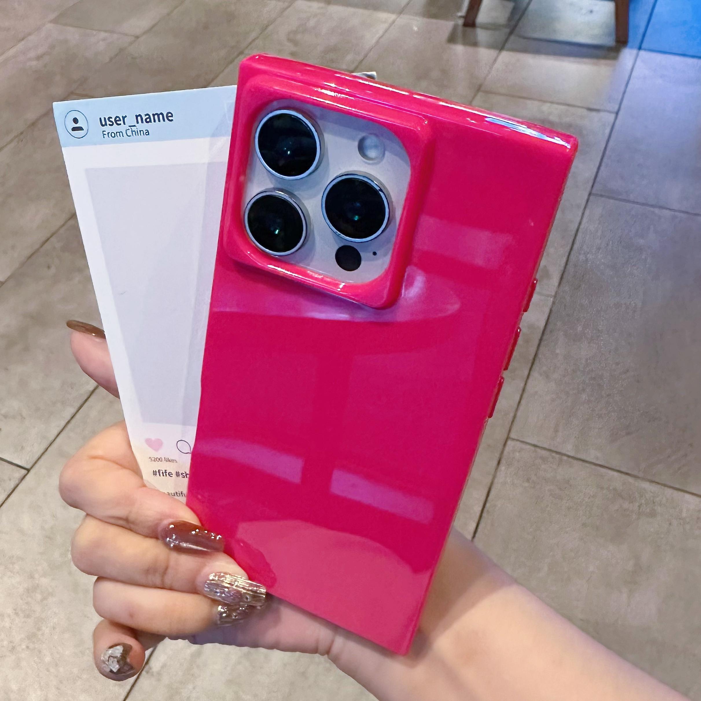 

Soft Silicone Straight Frame Candy Color Case For iPhone 16 15 14 Plus 13 12 11 Pro Max Crystal Ice Cube Bright Shockproof Cover iPhone 15 Pro Max