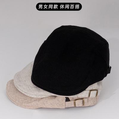 Hat Female Big Head Circumference Retro Literary and Art Hat Black Painter Hat Showing Face Duck Tongue Newsboy Hat