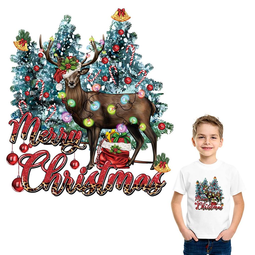 Ziegenflicken Froher Weihnachtsbaum Kunsthandwerk Bügeln DIY Zubehör Kleidung Applikation Wärmeaktivierter Transfer Aufkleber