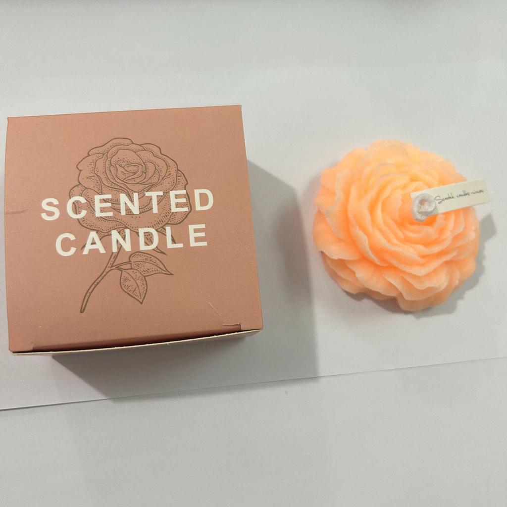Peony Scented Candle – Handmade Valentine's Day Creative Ornament with Simulated Flower Bouquet