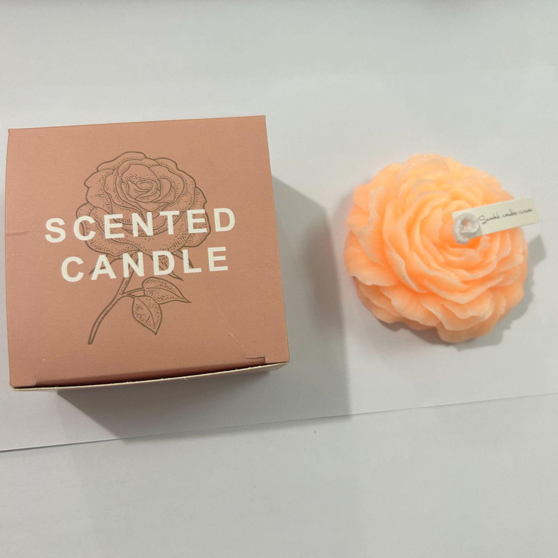 

Peony Scented Candle – Handmade Valentine s Day Creative Ornament with Simulated Flower Bouquet