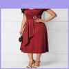 Elegant Plus Size Summer Vogue Sexy Asymmetric Hem V Neck Mini Dress For Parties