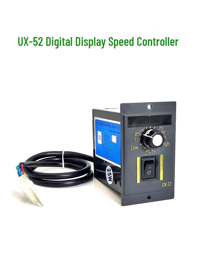 Intelligent UX-52 Motor Speed Controller with Digital Display, 220V Geared Motor, US-52 Speed Control Switch, 6W-250W