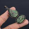 Ruby Zoisite Pendant Gemstone Jewelry, 999 Copper Wire Wrapped Handmade Pendant, Latest Design Jewelry