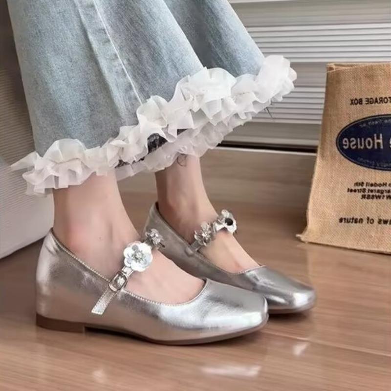 2025 Nowe Wiosenne Płytkie Buty Damskie na Płaskim Obcasie z Klamrą Modne Pojedyncze Eleganckie Buty Damskie Sukienka Outdoor Modne Pojedyncze Buty