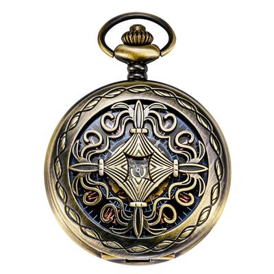 TREEWETO Mekanik Cep Saati Kolye Steampunk Bakır Kasa İskelet Anahtarlık