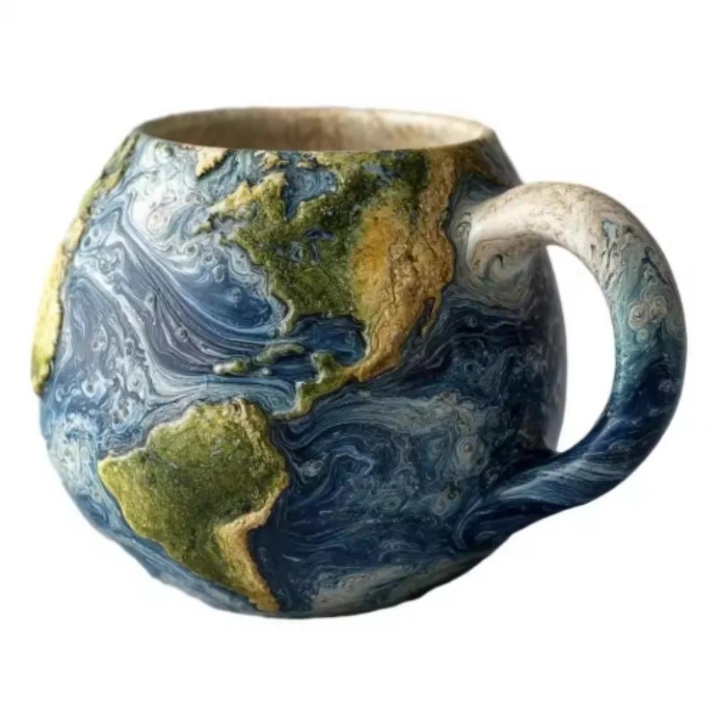 Kosmische Harzbecher Mond Mars Jupiter Saturn Neptun Uranus Geformte Kaffeetassen Interstellare Himmlische Becherkollektion Mond Mars Becher