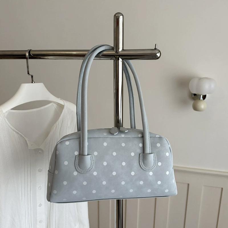 Yogodlns New Large Capacity Shoulder Bags Zipper Polka Dot Bowling Underarm Bags For Women Minimalist Shopper Handbag