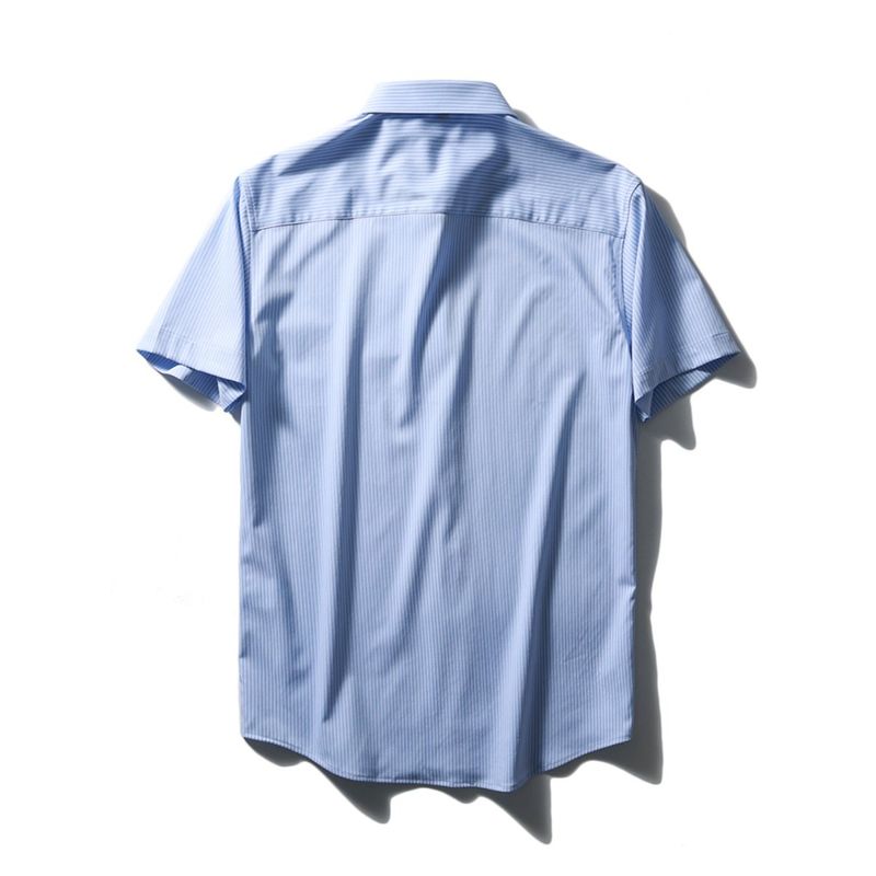 Mulberry Silk Stripes Short-Sleeved Shirt Men's Summer 2024 New Coat Export Export Men's Clothing Business Casual Shirt
