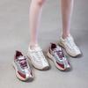 Fashion GKTINOO 2025 Spring Platform Sneakers Women Genuine Leather Mesh White Shoes Round Toe Lace-Up Thick Sole Flats Ladies Shoes