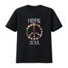 Herren Hippie Seele Flower Power Friedenszeichen Zigeuner 60er 70er T-Shirt Schwarz Vintage Gewaschen Streetwear Designer Kleidung Atmungsaktiv