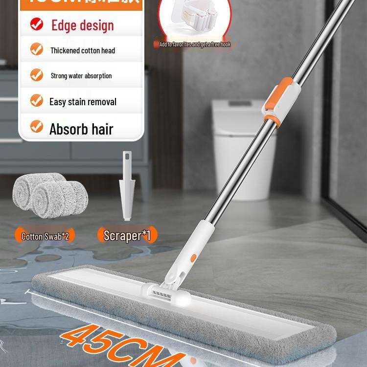 60cm Large Aluminum Plate Lazy Flat Mop for Wood Floors - Labor-Saving Design.