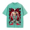 JoJo's Bizarre Adventure Yoshikage Kira Killer Queen Bedrucktes T-Shirt Herren Kleidung Gewaschenes Baumwoll-T-Shirt Vintage Lässig Streetwear