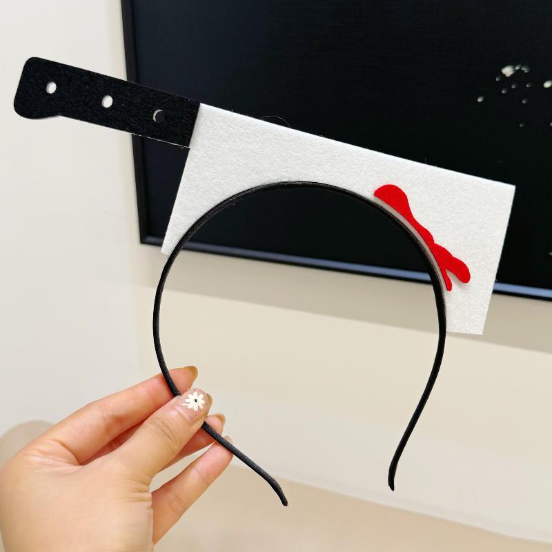 

Knife Modeling Headpiece Headband Halloween Headband Cosplay Prop Double Nonwoven Fabric Personalized Accessory Headwear as the picture