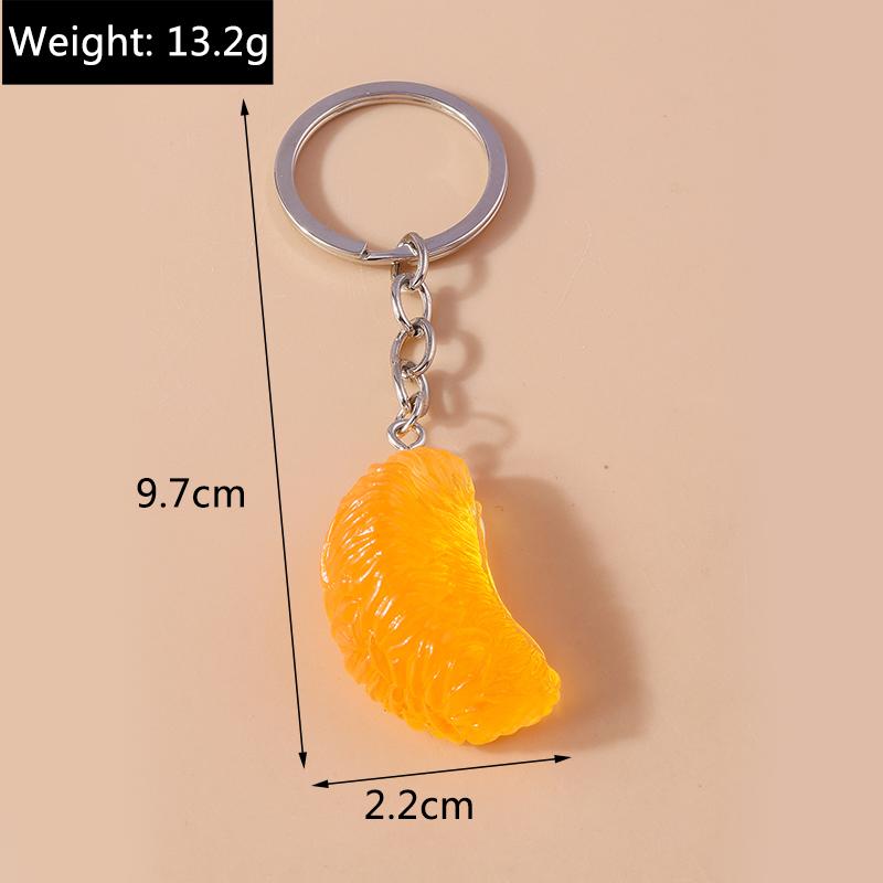 Cute 3D Orange Keychain Simulation Fruit Food Key Ring Pendants for Women Girls Handbag Decor DIY Jewelry Gifts