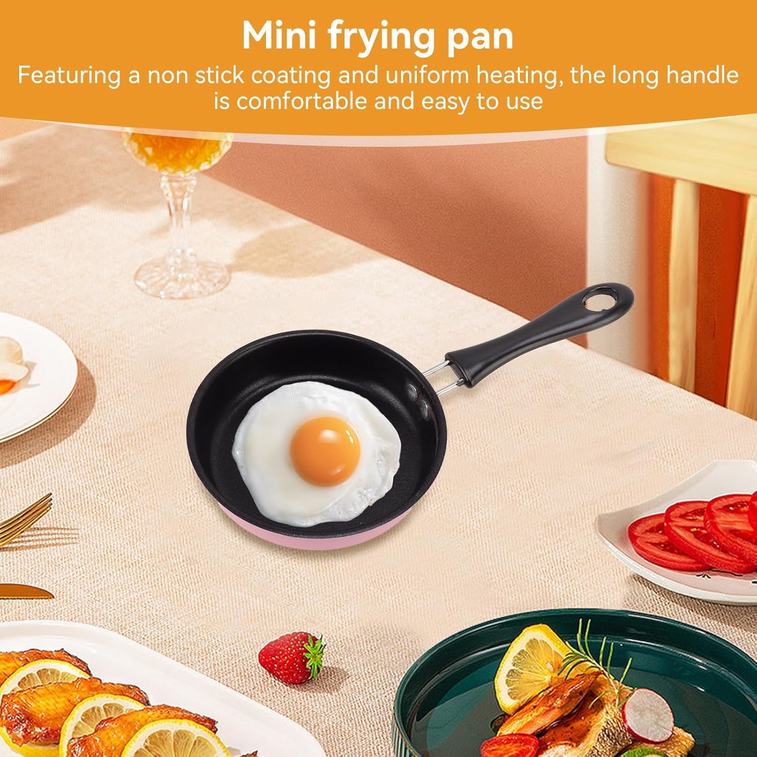 4.7 Inch Egg Pan, Round Nonstick Frying Pan Mini Omelet Skillet with Handle Small Portable Omelet Skillet for Home Kitchen Camping