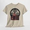 Medieval Monk Portrait T-Shirt | Celtic Knot Halo, Vintage Religious Artwork