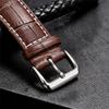 Genuine Leather Watch Strap 18mm 20mm 22mm WatchBand for Men Women Wrist Watch Band Accessories Metal Buckle Black Light Brown