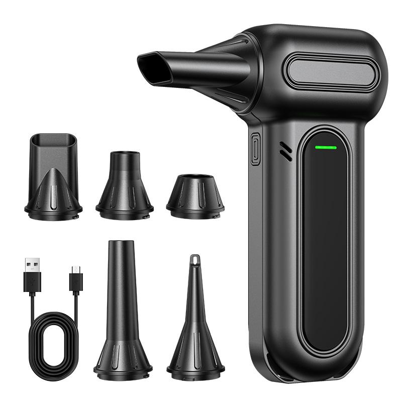 

Электрический воздуходув 400000 об/мин Турбо-реактивный вентилятор Супермощный беспроводной аккумуляторный воздуходув Бесщеточный двигатель 3-ступенчатый регулируемый пылевой вентилятор чёрный