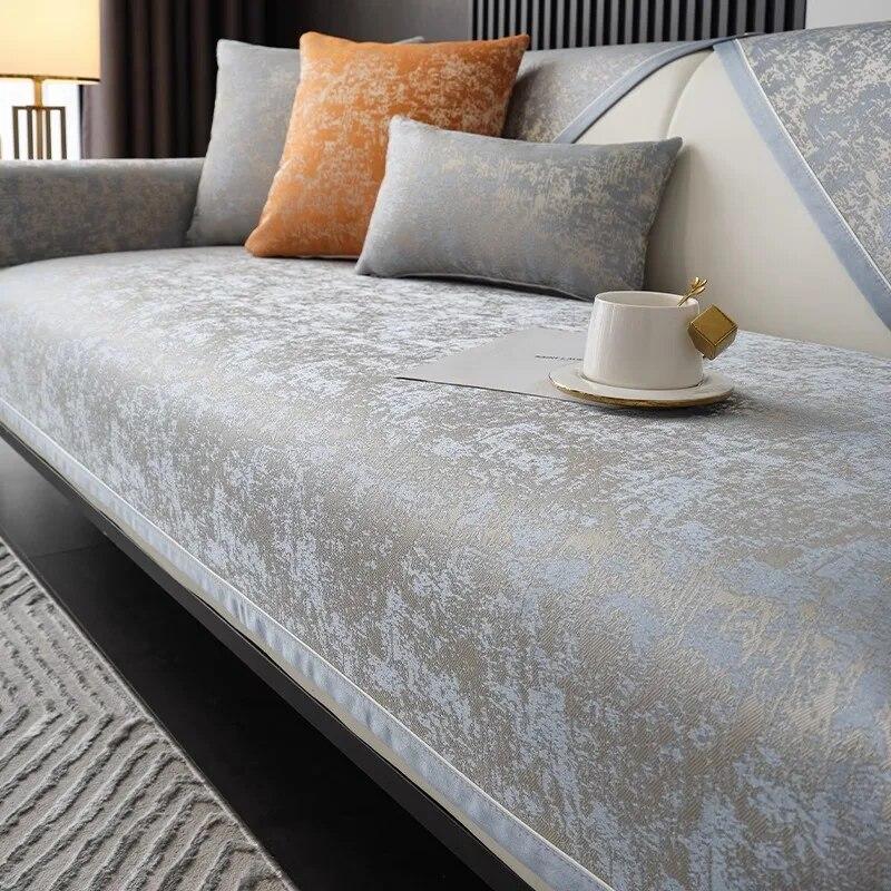 Luxury Chenille Sofa Cushion Four Seasons Universal Anti Slip Premium Leather Sofa Cover Simple Cover Cloth Towel Cushion