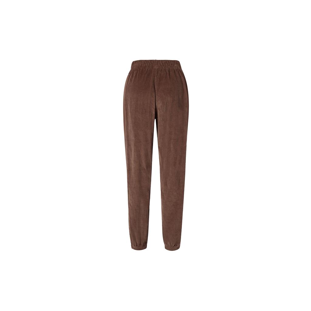 Nike Solid High-Waisted Corduroy Knit Sports Pants Women Pants Brown DQ6927-259