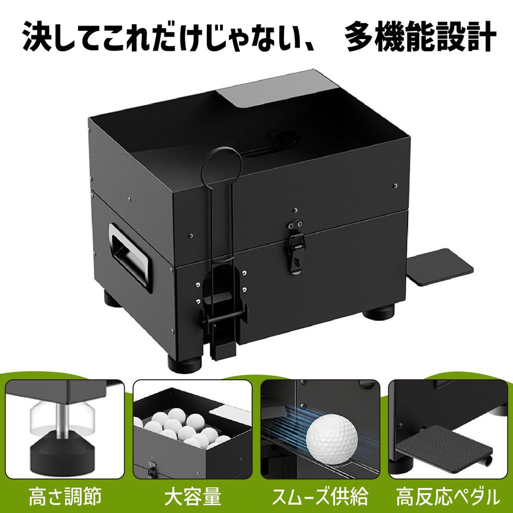 [Clog-resistant Design] Golf Ball Dispenser, Impact-resistant Material, Semi-automatic, 50-ball Capacity, Steel Construction, Height Adjustable, Golf
