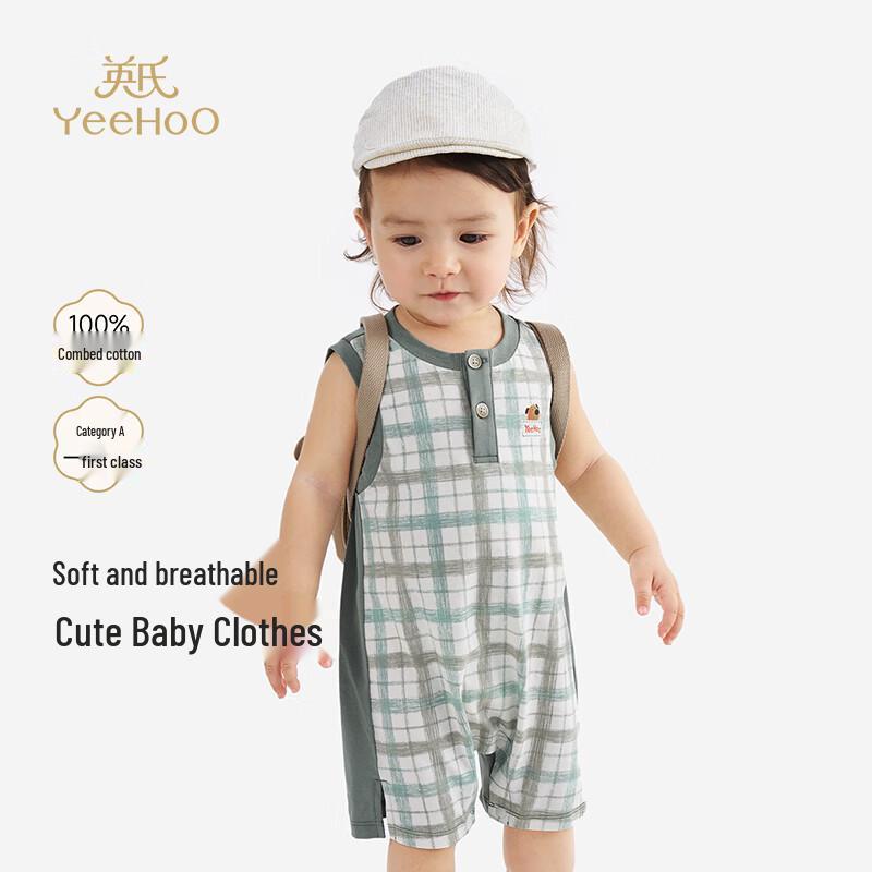 YEEHOO Baby Boy Summer Striped Cotton Romper 66