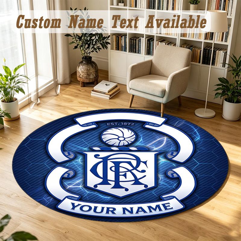 Round Rug Custom NameRangers FC Pattern Non Slip Carpet Home Floor Decor