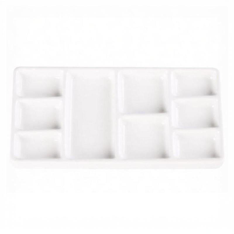 Ceramic Square Multi Grid Palette Watercolor Oil Paint Tray Portable Adult Beginner Art Supplies Jingdezhen Firing