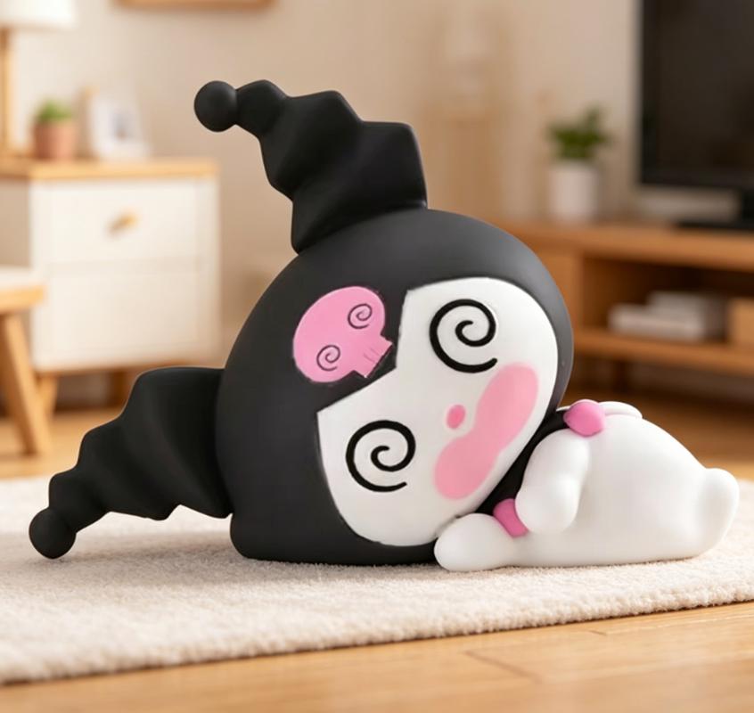 New Product Kt Cat Kuromi Character Fainting Design Blind Box Figurine Desktop Ornament As A Festival Surprise Gift
