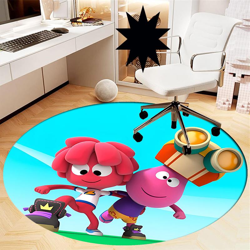 Jelly Jamm Printed Round Rug Carpet Chair Rug Area Rug Entryway Doormats,for Office Chair Living Room Bedroom Kitchen Room.