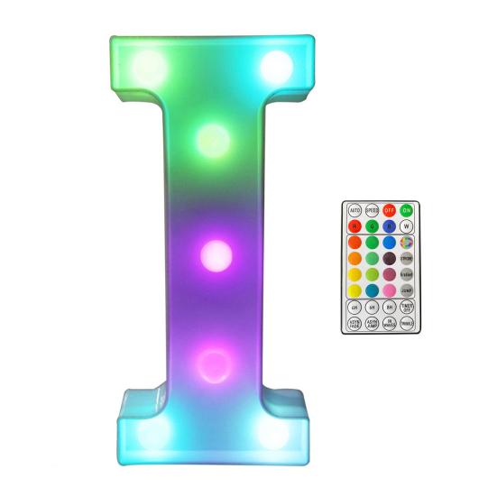 LED Letter Lamp with Remote Control, Dimmable Marquee Alphabet Light for Wedding Birthday Party, Indoor Outdoor Letter