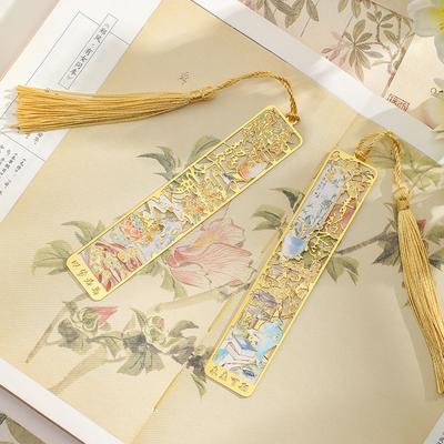 Retro Chinese Floral Style Metal Bookmark  Ancient Elegant Hollow Reading Clip for Students Literary Gift Vintage Bronze Book