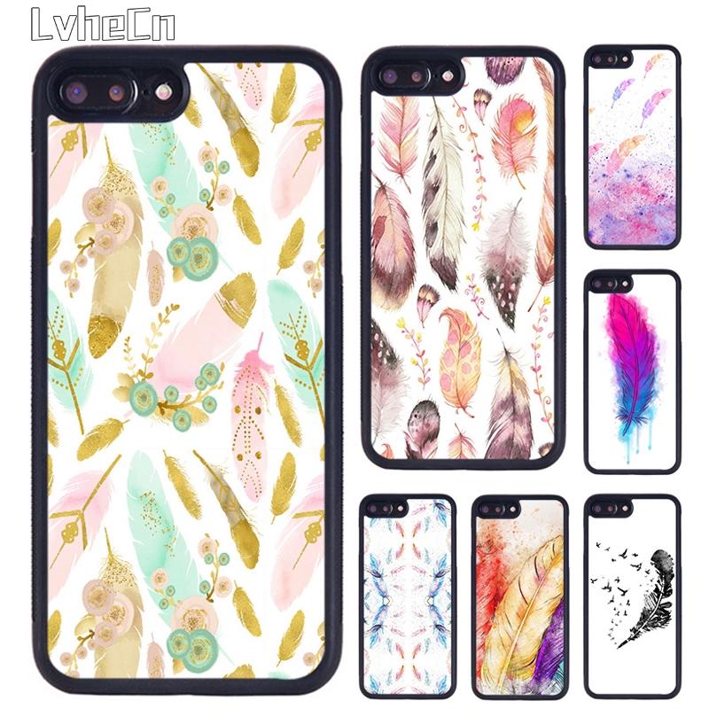 Watercolor Feather Pattern Design Phone Case For iPhone 17 Air 13 12 Cover For Apple 14 15 16 Pro Max Plus