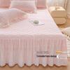 Elegant Princess Lace Bed Skirt Quilt - Thickened INS Style, Fairy Design with Double Lace Edging