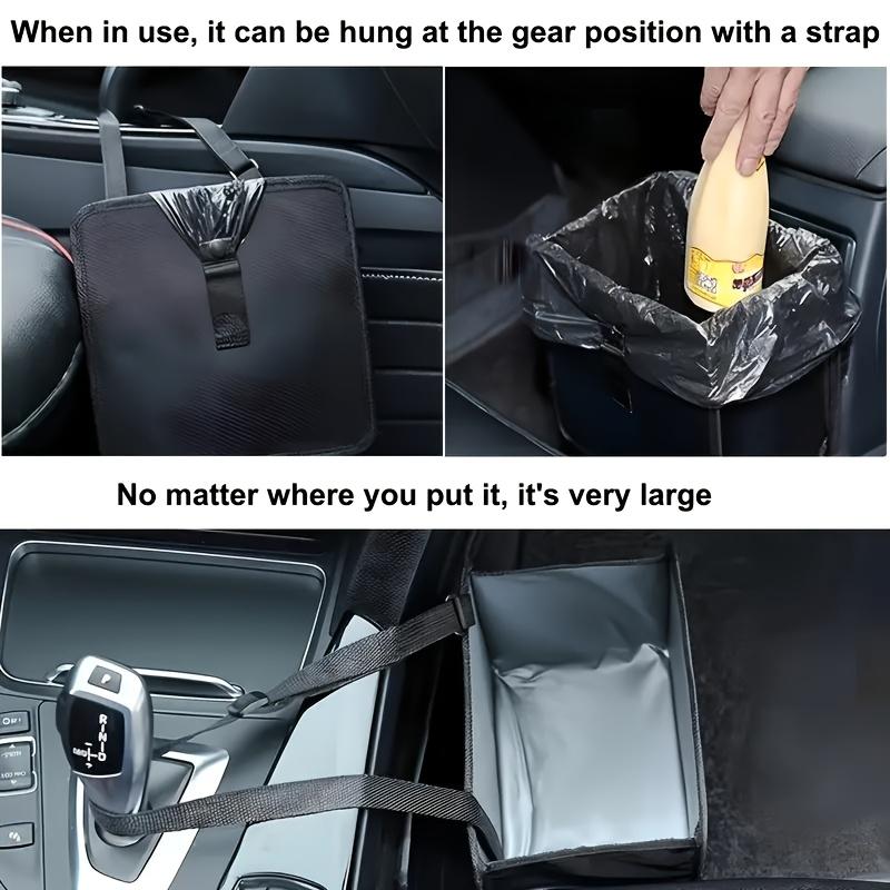 1pc  Polyester Car Trash Can, Multifunctional Washable Foldable Hanging Storage Bag for Vehicle, Travel & Outdoor Use