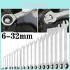 6mm-32mm Wrench Chrome Vanadium Steel Mirror Polished Fixed Head Ratchet Spanner**